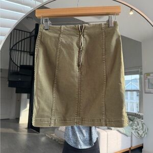 Free People Olive Pencil Skirt